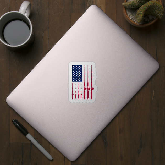 Reel Freedom Fishing Rods American Flag by Anticorporati